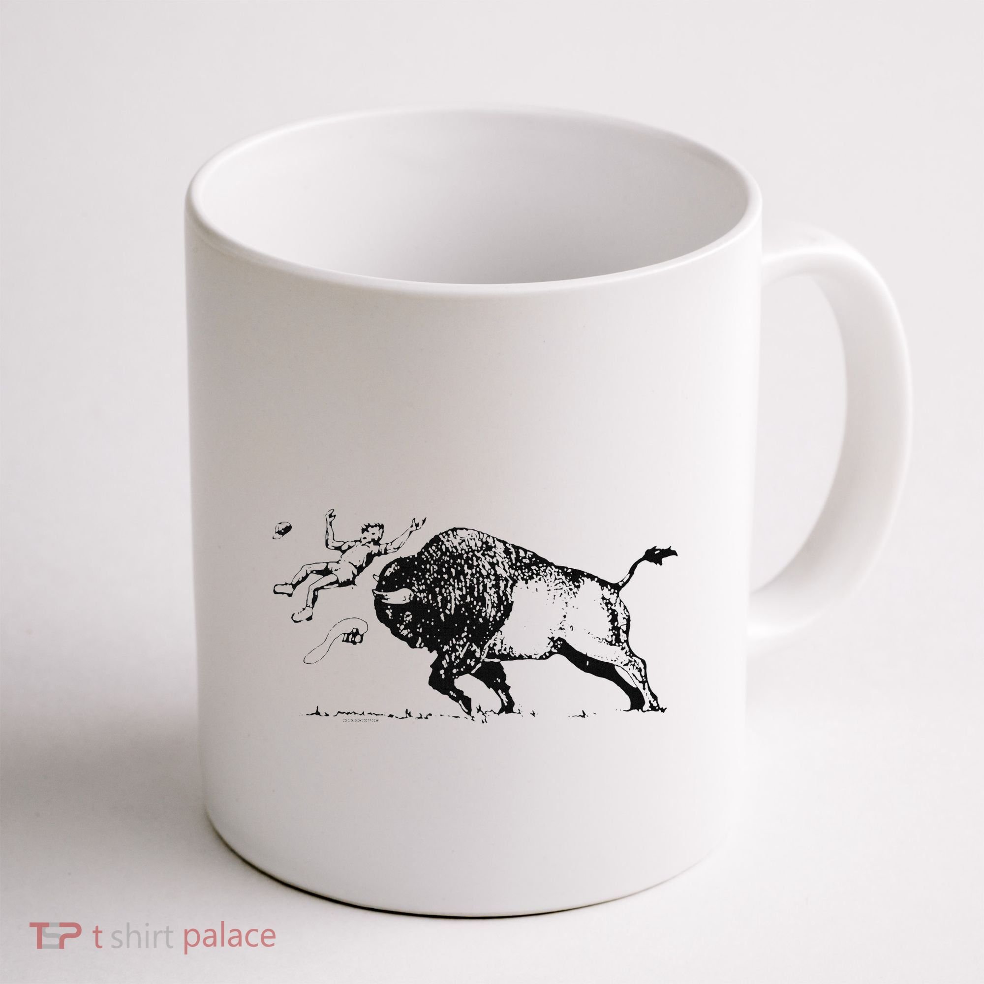Yellowstone Bison Toss Warning Flyer Coffee Mug