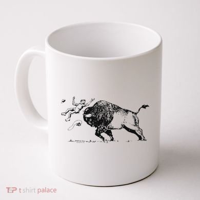 Yellowstone Bison Toss Warning Flyer Coffee Mug
