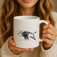 Yellowstone Bison Toss Warning Flyer Coffee Mug thumb 3