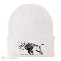 Yellowstone Bison Toss Warning Flyer Beanie thumb 0