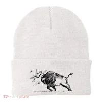 Yellowstone Bison Toss Warning Flyer Beanie thumb 0
