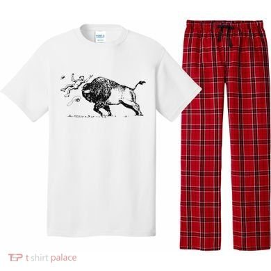 Yellowstone Bison Toss Warning Flyer Pajama Set