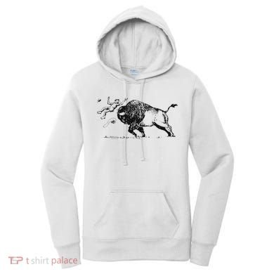 Yellowstone Bison Toss Warning Flyer Women's Hoodie