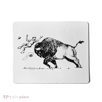 Yellowstone Bison Toss Warning Flyer Mousepad
