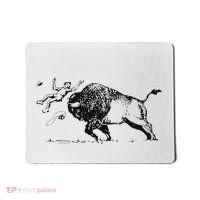 Yellowstone Bison Toss Warning Flyer Mousepad thumb 0