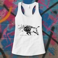 Yellowstone Bison Toss Warning Flyer Women's Tank Top thumb 3