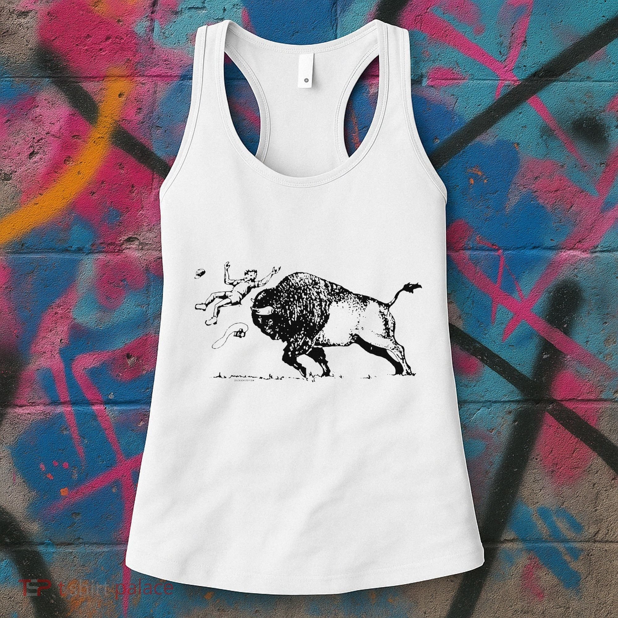 Yellowstone Bison Toss Warning Flyer Women's Tank Top