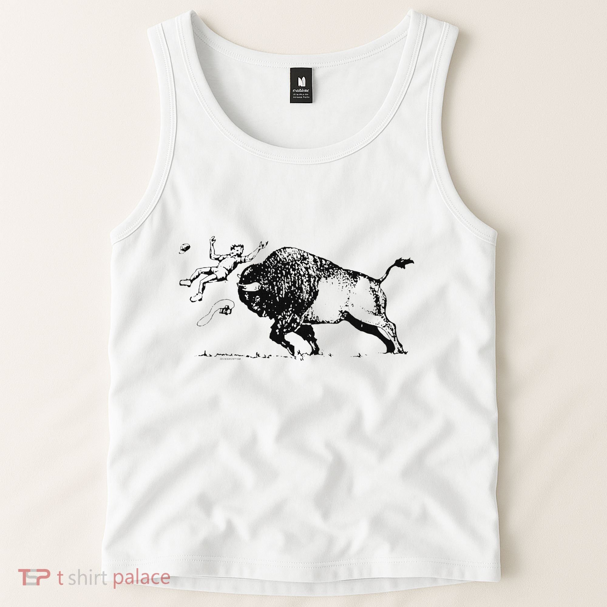Yellowstone Bison Toss Warning Flyer Tank Top