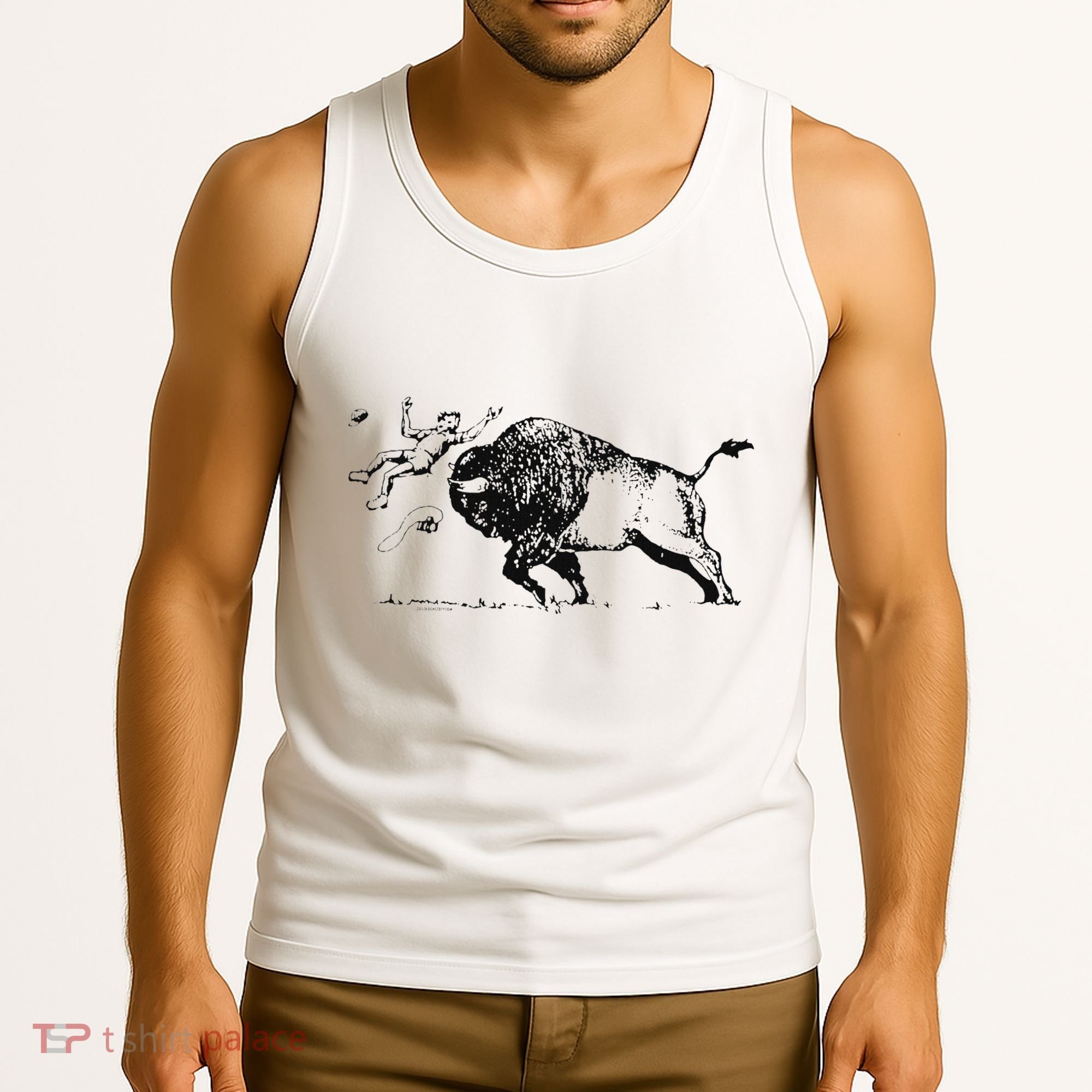 Yellowstone Bison Toss Warning Flyer Tank Top