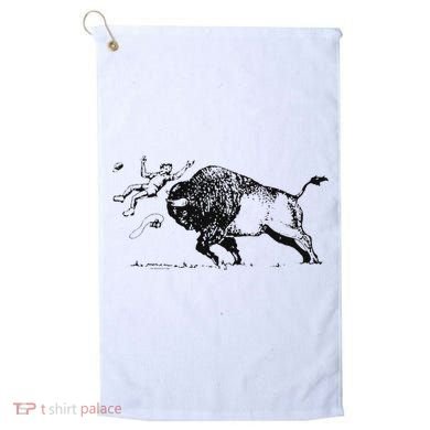 Yellowstone Bison Toss Warning Flyer Golf Towel