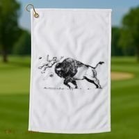 Yellowstone Bison Toss Warning Flyer Golf Towel thumb 1