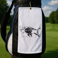 Yellowstone Bison Toss Warning Flyer Golf Towel thumb 2