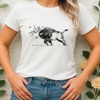 Yellowstone Bison Toss Warning Flyer Women's T-Shirt thumb 2