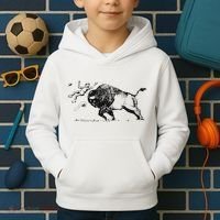 Yellowstone Bison Toss Warning Flyer Kids Hoodie thumb 2