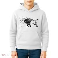 Yellowstone Bison Toss Warning Flyer Kids Hoodie thumb 4