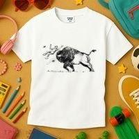 Yellowstone Bison Toss Warning Flyer Kids T-Shirt thumb 3