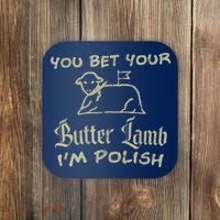 You Bet Your Butter Lamb I'm Polish Animals Coaster thumb 0