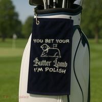 You Bet Your Butter Lamb I'm Polish Animals Golf Towel thumb 2