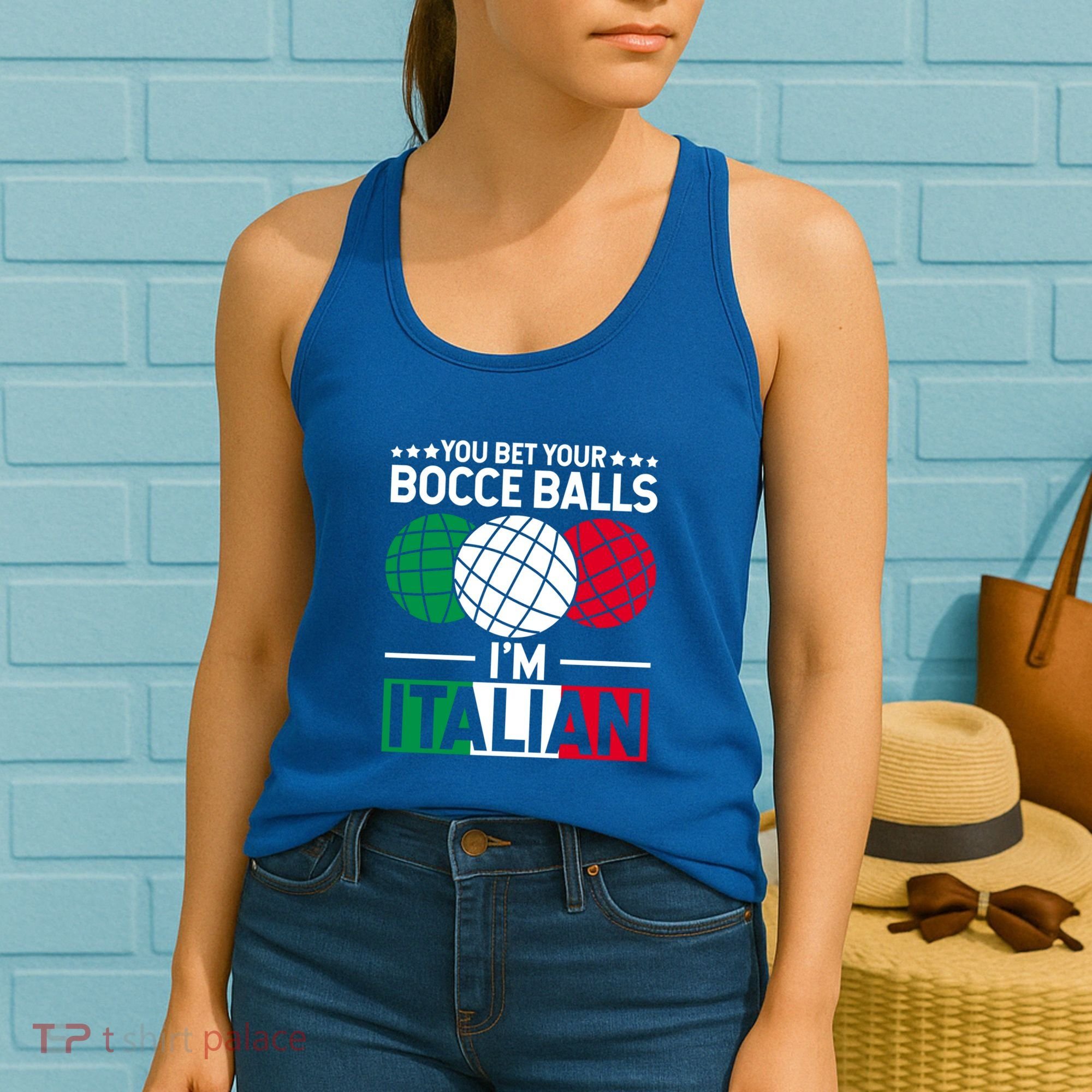 You Bet Your Bocce Balls IM Italian Funny Gift Italian Gift Women's Tank Top