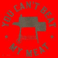 You Cant Beat My Meat BBQ Grilling Chef Funny Grill Santa Hat thumb 1