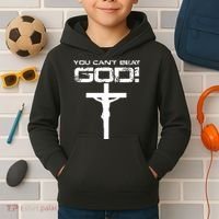 You Can't Beat God Kids Hoodie thumb 2