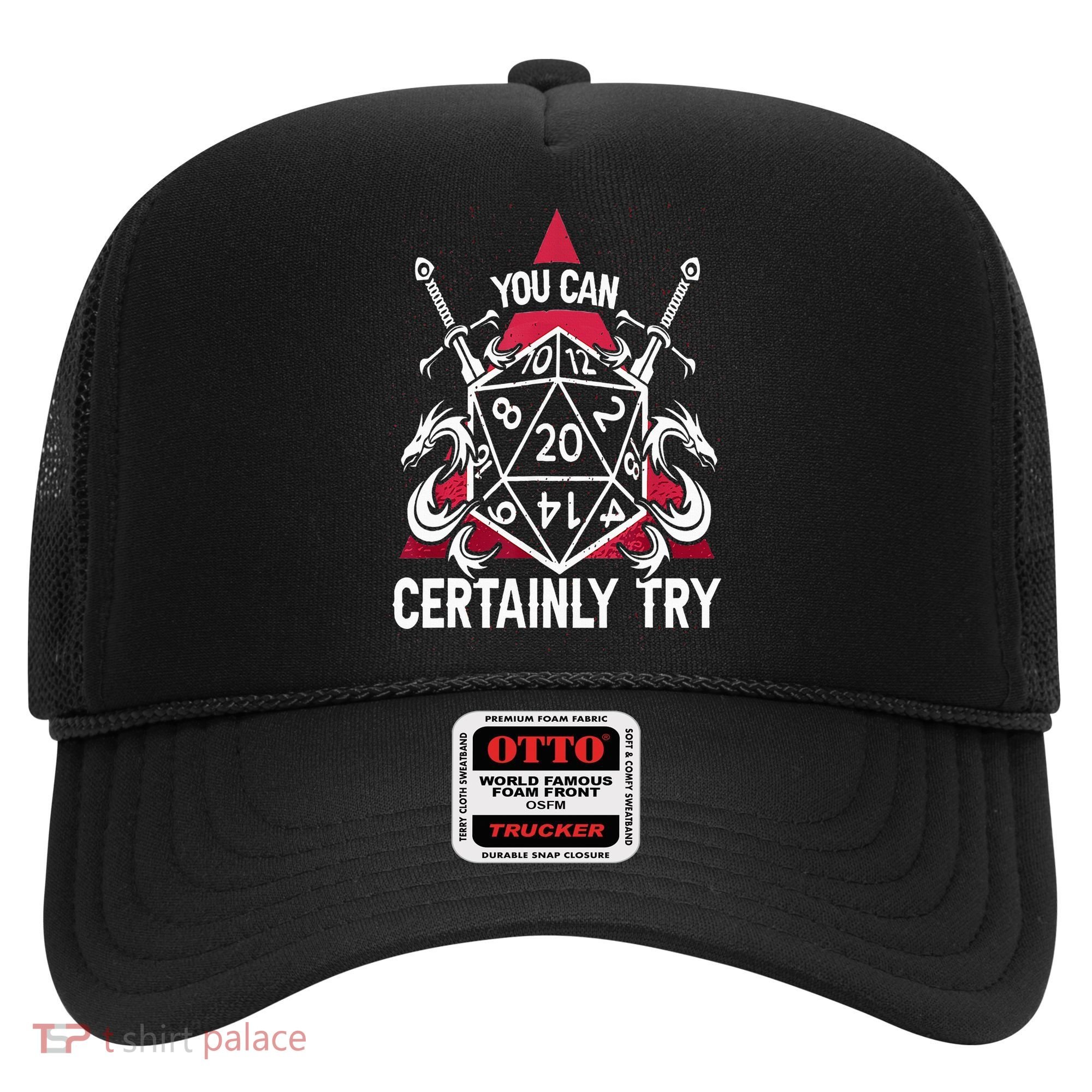 You Can Certainly Try D20 Dice Funny RPG Dragons Gamer Gift Hat