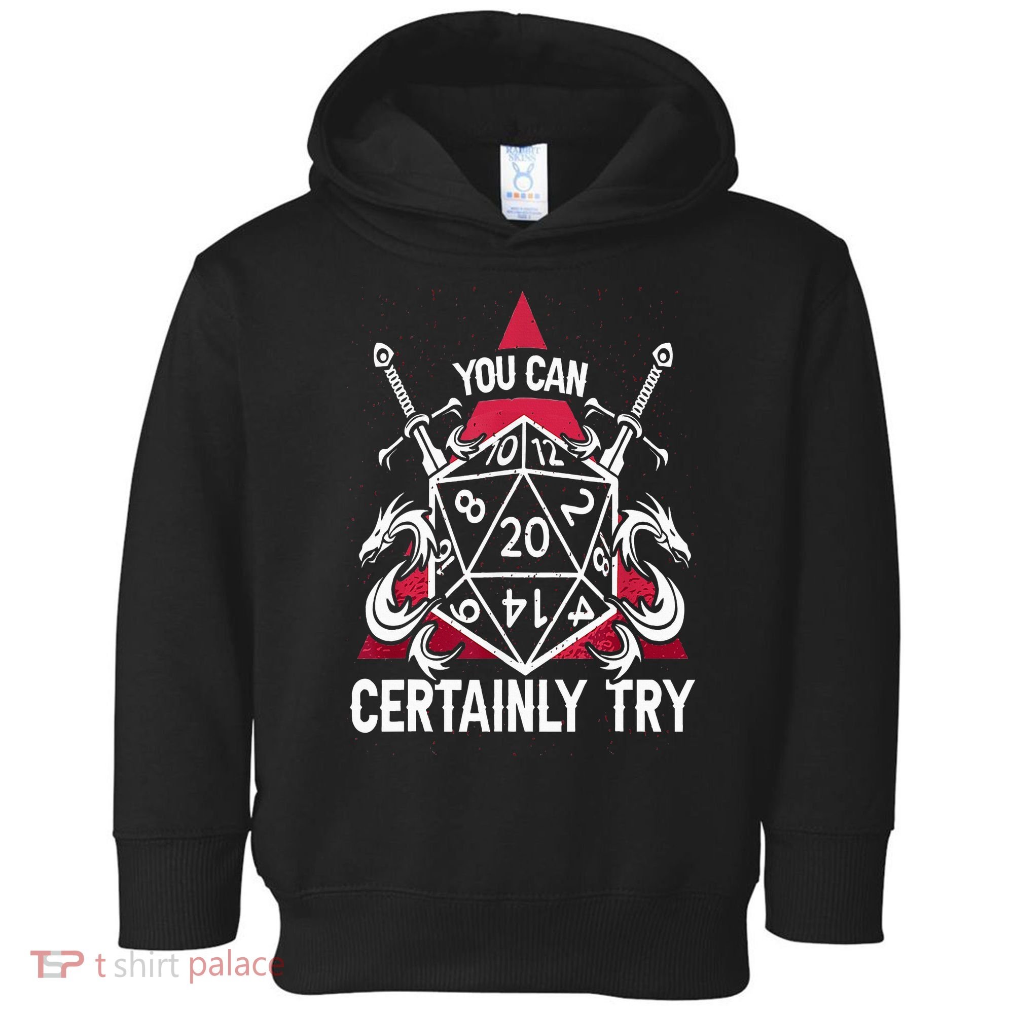 You Can Certainly Try D20 Dice Funny RPG Dragons Gamer Gift Toddler Hoodie