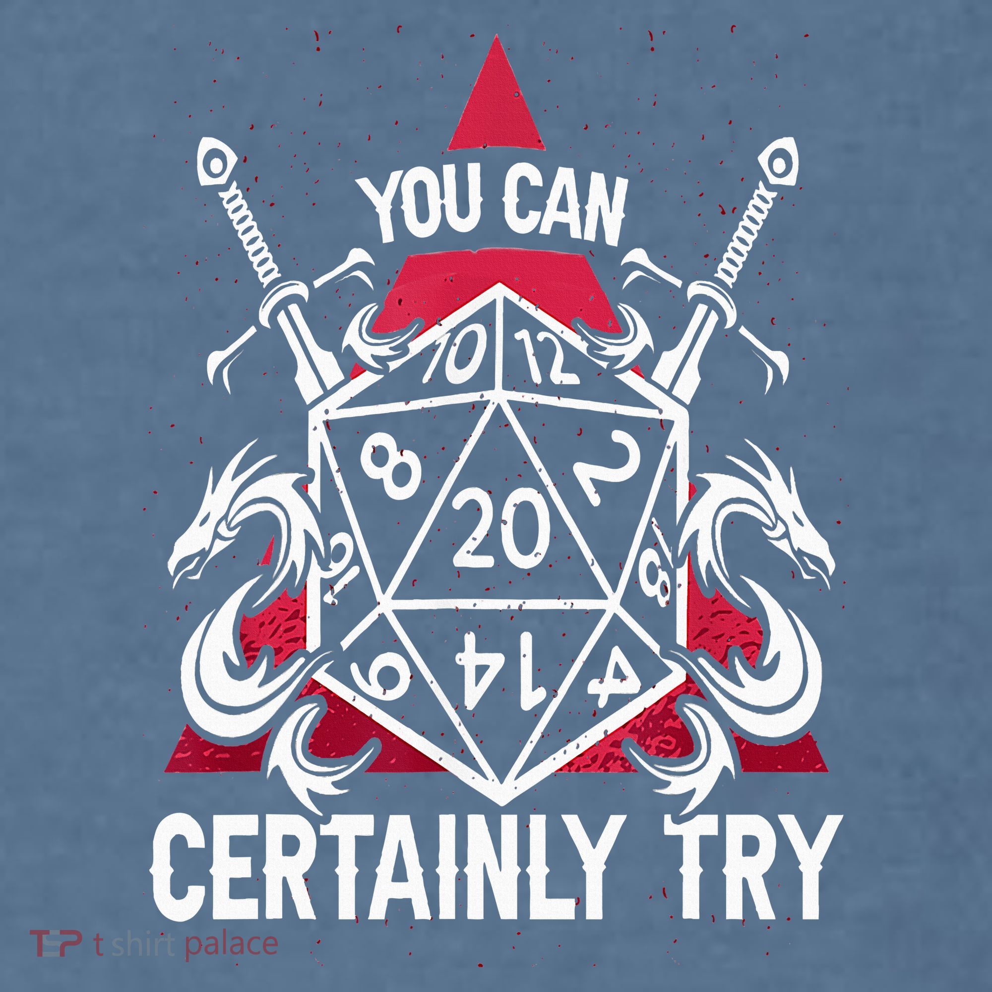 You Can Certainly Try D20 Dice Funny RPG Dragons Gamer Gift Comfort Colors Garment-Dyed Hooded Sweatshirt
