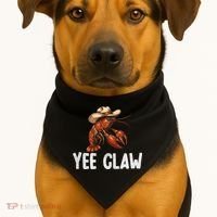 Yee Claw Crawfish Southern Funny Seafood USA-Made Doggie Bandana thumb 1