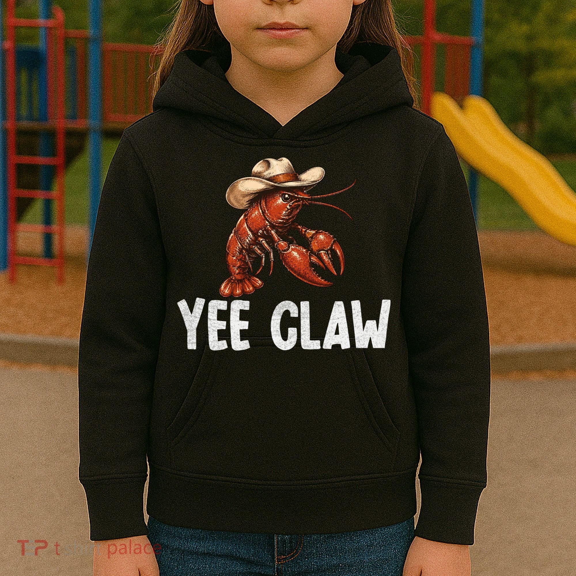 Yee Claw Crawfish Southern Funny Seafood Kids Hoodie