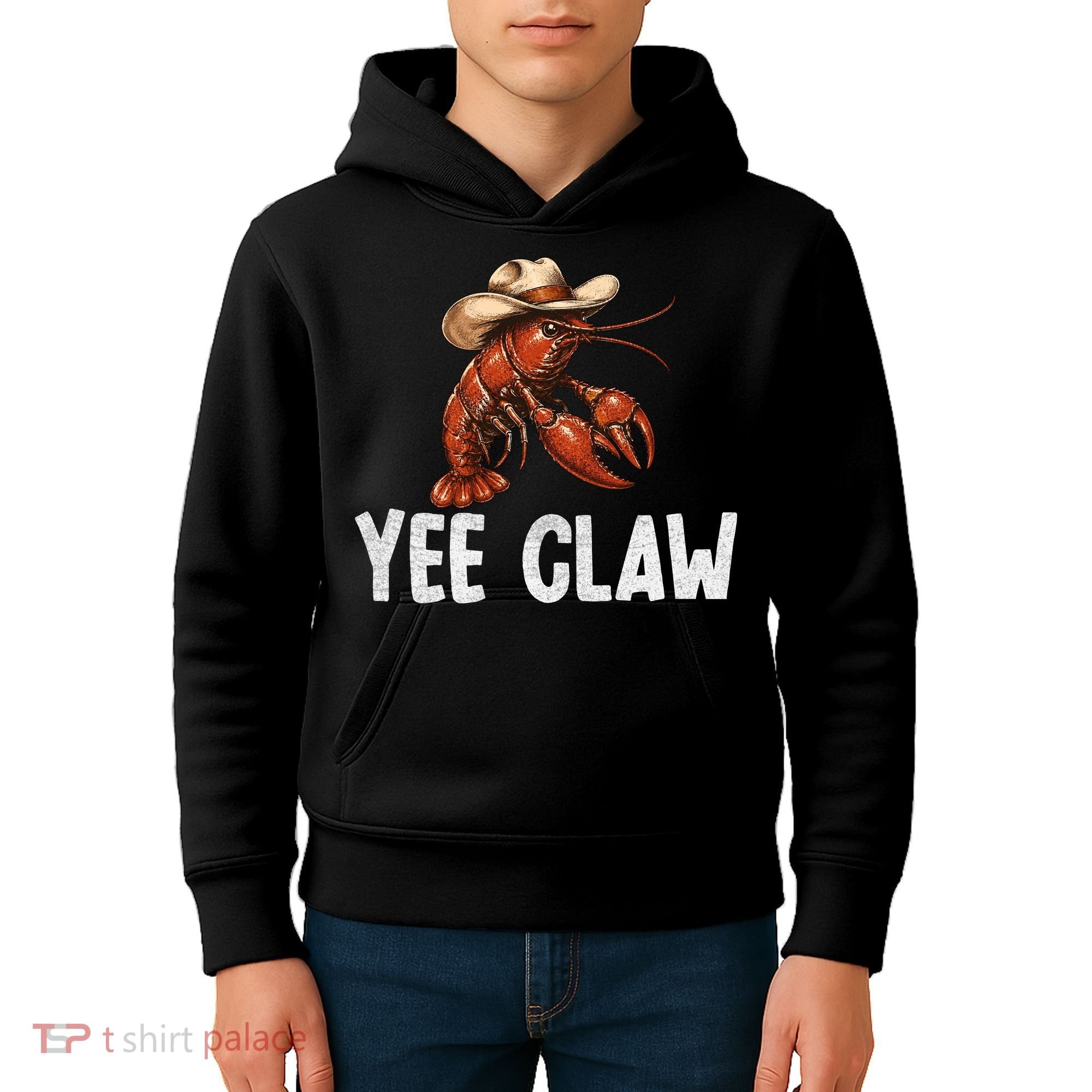 Yee Claw Crawfish Southern Funny Seafood Kids Hoodie