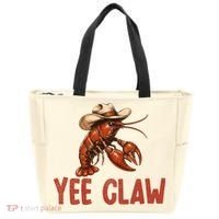 Yee Claw Crawfish Southern Funny Seafood Tote Bag thumb 0