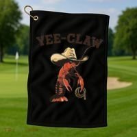 Yee Claw Crawfish Cajun Seafood Festival Gift Golf Towel thumb 1