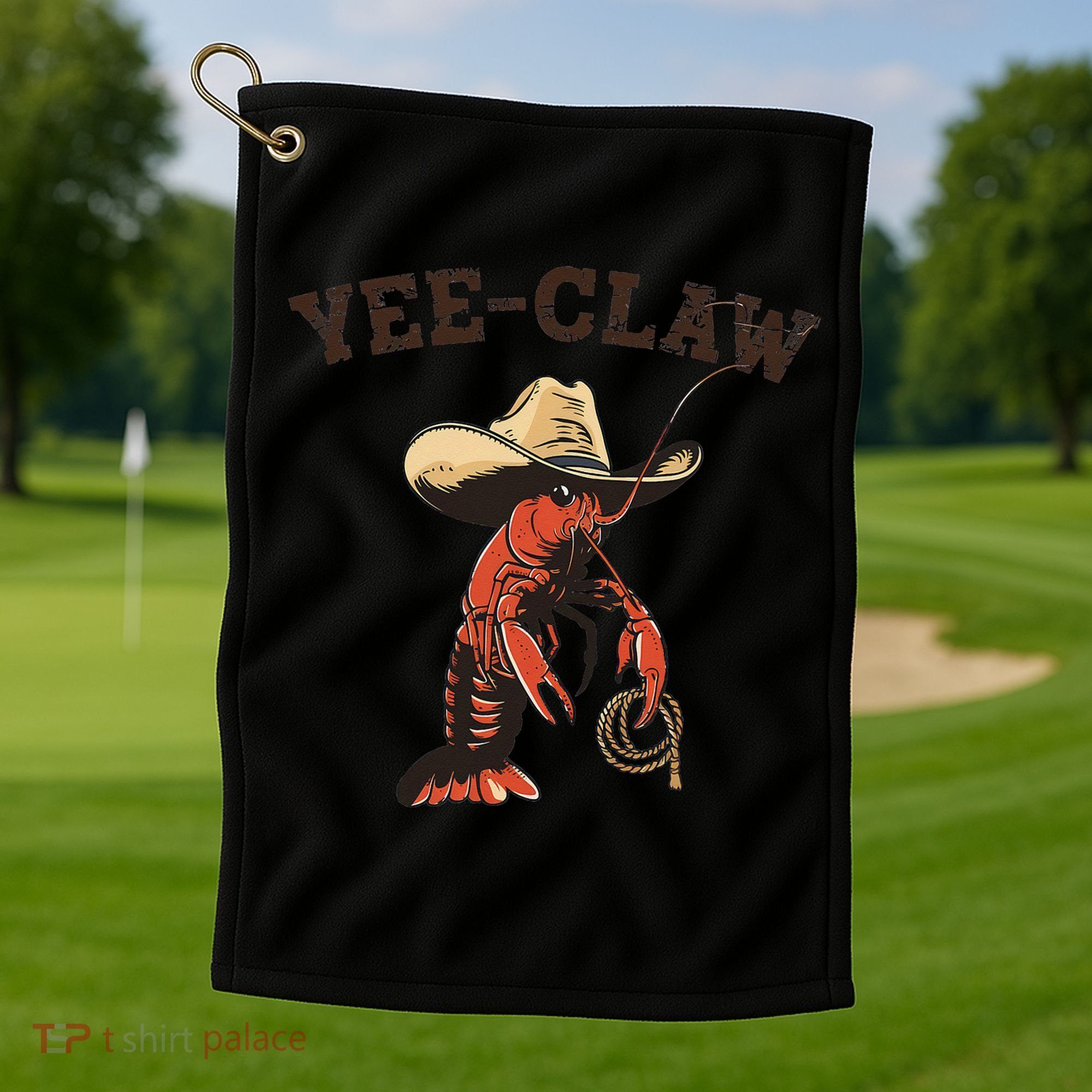 Yee Claw Crawfish Cajun Seafood Festival Gift Golf Towel