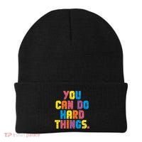 You Can Do Hard Things Motivational Quote Beanie thumb 0