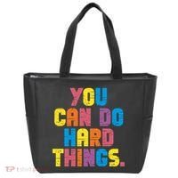 You Can Do Hard Things Motivational Quote Tote Bag thumb 0