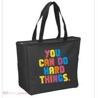 You Can Do Hard Things Motivational Quote Tote Bag thumb 2