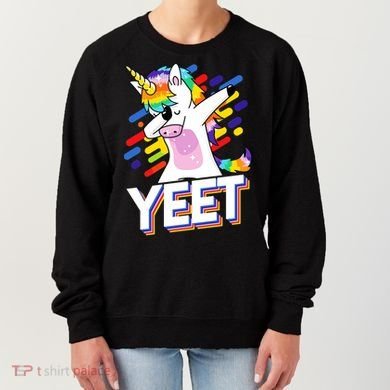 Yeet Colorful Dabbing Dancing Unicorn Women's Sweatshirt