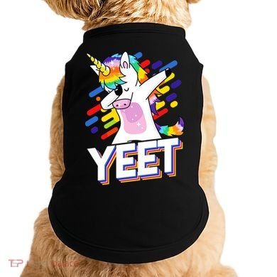 Yeet Colorful Dabbing Dancing Unicorn Doggie Tank