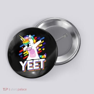 Yeet Colorful Dabbing Dancing Unicorn Button
