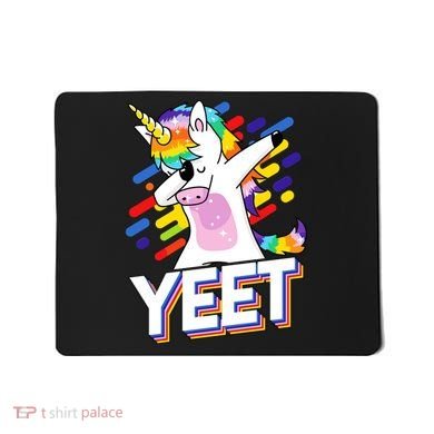 Yeet Colorful Dabbing Dancing Unicorn Mousepad