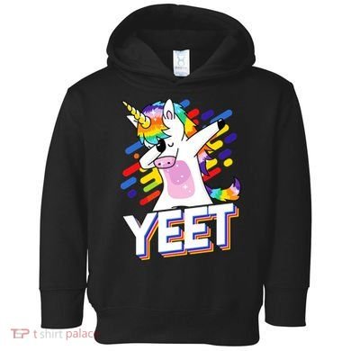 Yeet Colorful Dabbing Dancing Unicorn Toddler Hoodie
