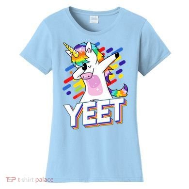 Yeet Colorful Dabbing Dancing Unicorn Women's T-Shirt