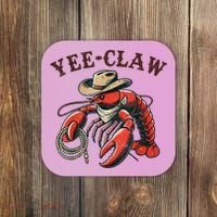 Yee Claw! Funny Crawfish Cajun Sea Festival Coaster thumb 0
