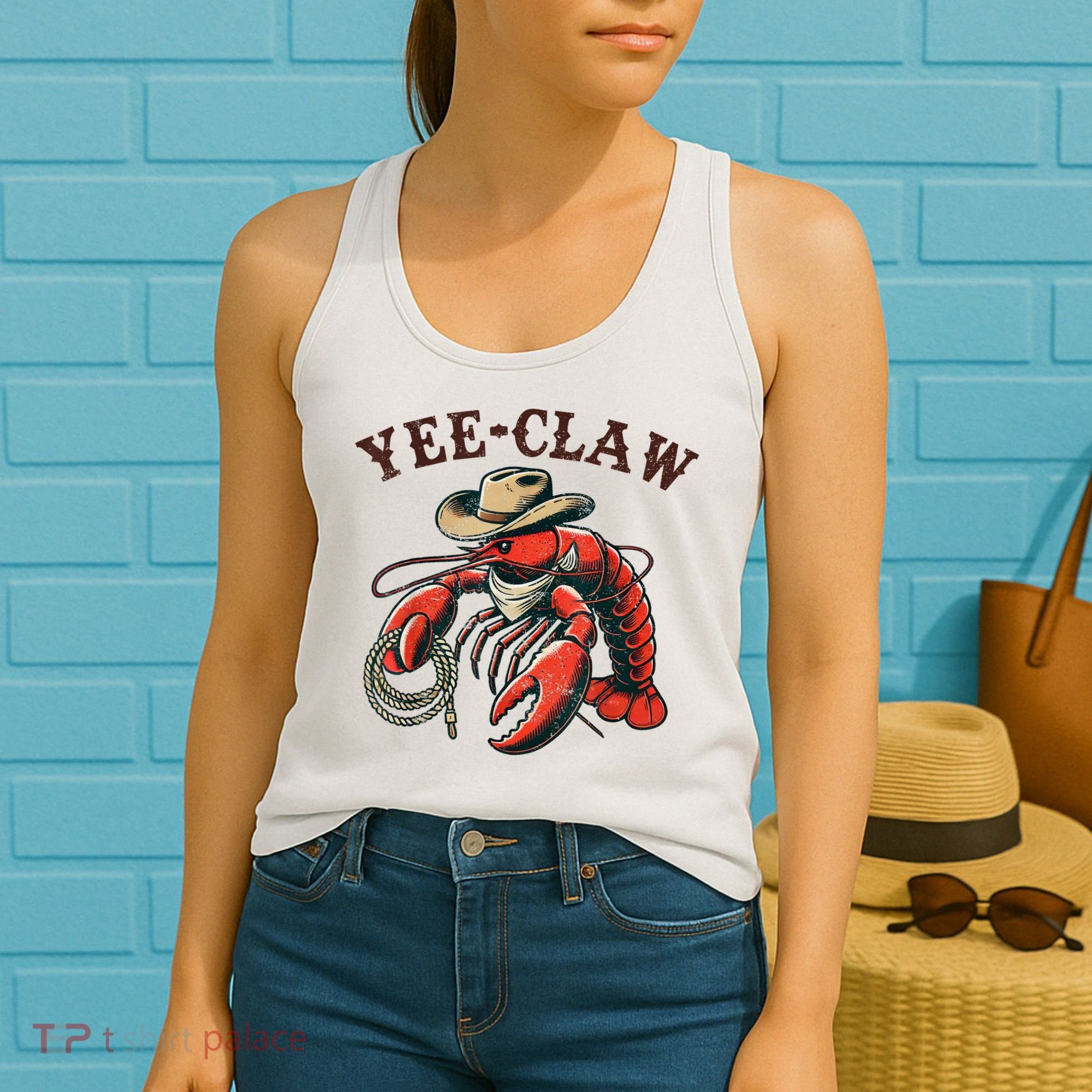 Yee Claw! Funny Crawfish Cajun Sea Festival Women's Tank Top