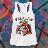 Yee Claw! Funny Crawfish Cajun Sea Festival Women's Tank Top thumb 3
