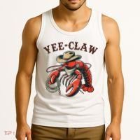 Yee Claw! Funny Crawfish Cajun Sea Festival Tank Top thumb 3