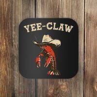 Yee Claw! Funny Crawfish Cajun Seafood Festival Coaster thumb 0