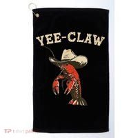 Yee Claw! Funny Crawfish Cajun Seafood Festival Golf Towel thumb 0