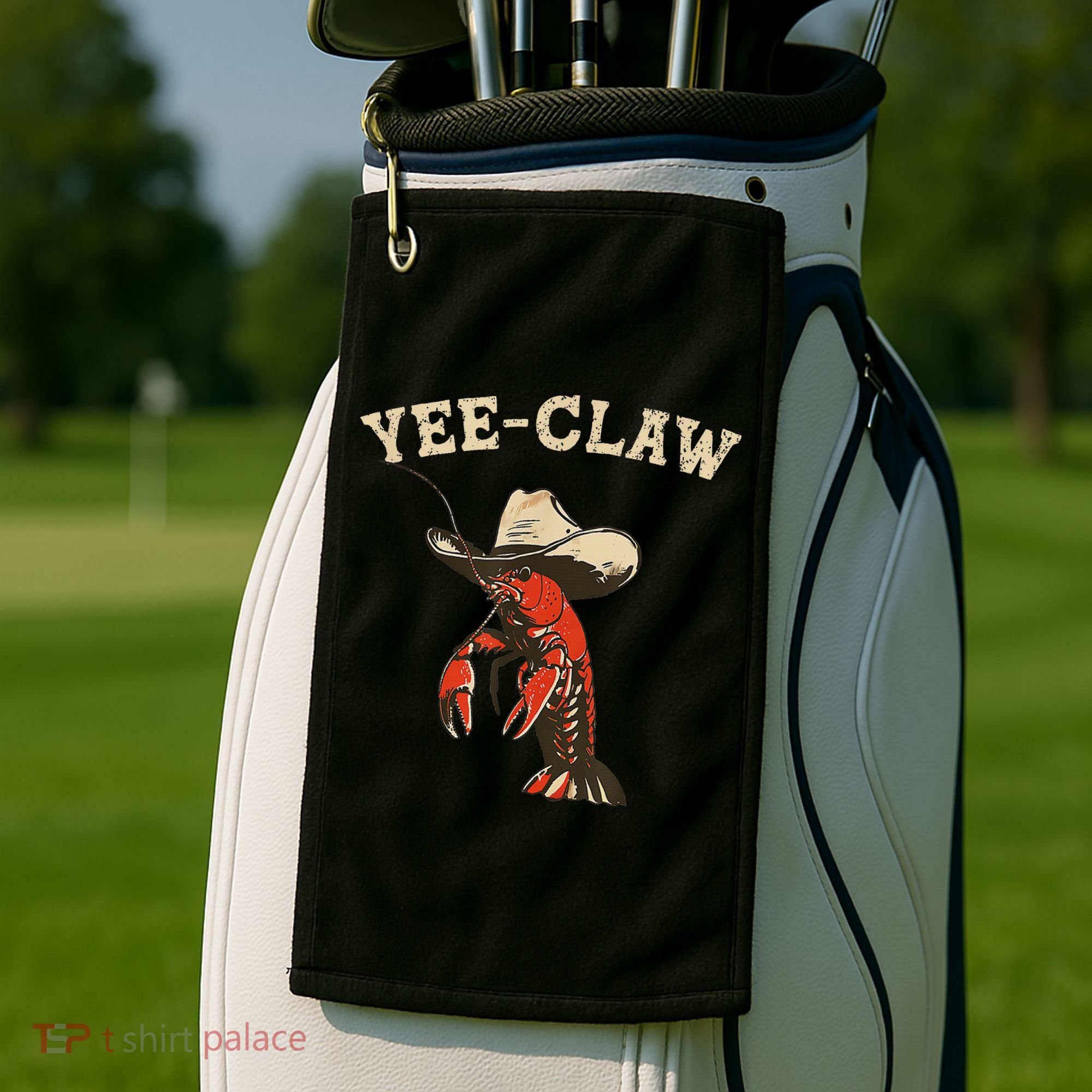 Yee Claw! Funny Crawfish Cajun Seafood Festival Golf Towel